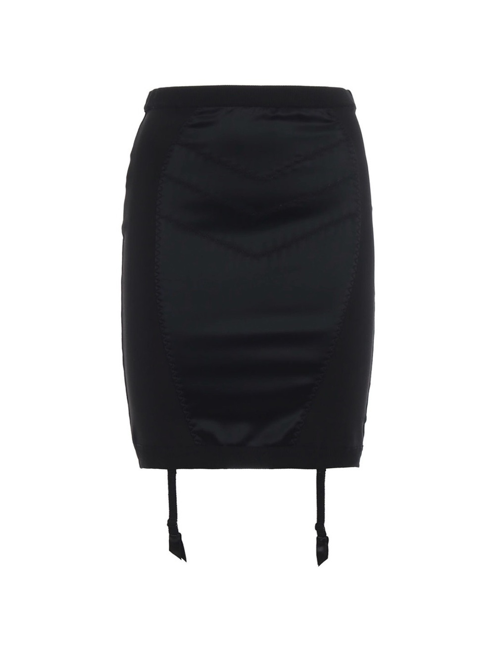 MOSCHINO COUTURE Black Pencil Skirt with Garter Straps, size 42